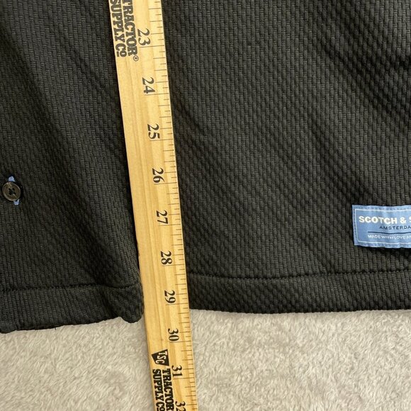 NEW Scotch & Soda Men's L Black Short Sleeve Button-Up Shirt Textured - Picture 4 of 13